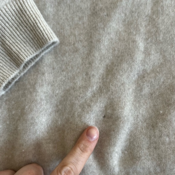 Naadam 100% Cashmere (super soft) collared sweater in beige/oatmeal - Picture 3 of 5